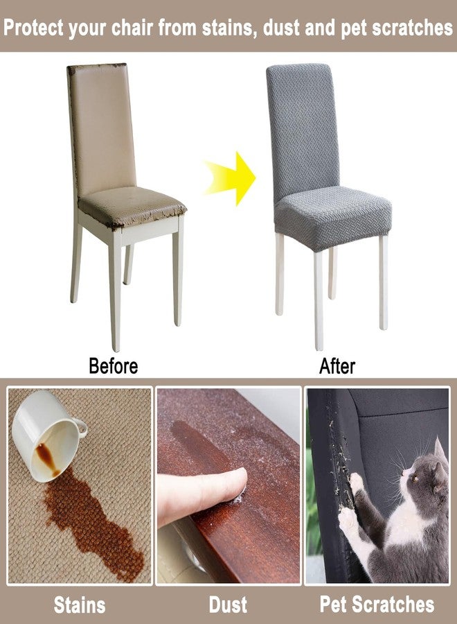 Stlemiko Dining Chair Covers Stretch Seat Covers for Dining Room Chairs Covers Set of 4 Kitchen Chair Slipcover for Home, Hotel, Banquet(Light Coffee,4Pcs-Large) - Image 5